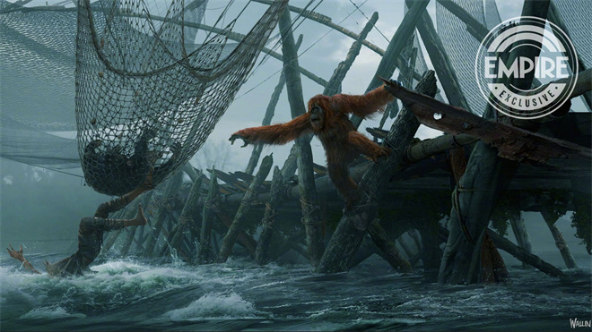 《猩球崛起：新世界》爆出全新剧照，惊现震撼海战场面